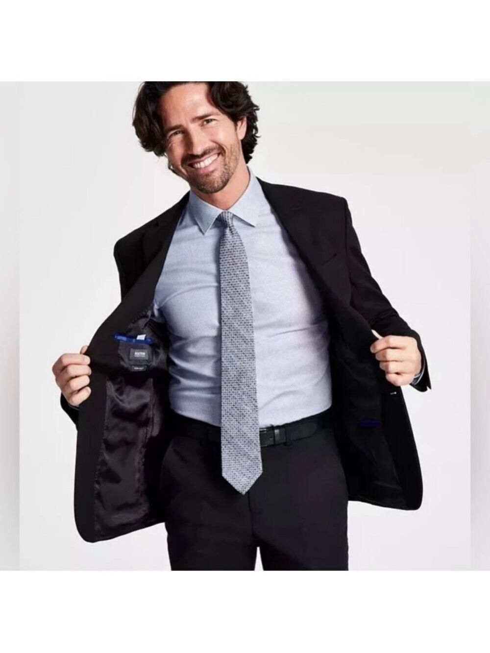 Kenneth Cole Reaction Men's Techni-Cole Blazer Suit Jacket Sports Jacket Black